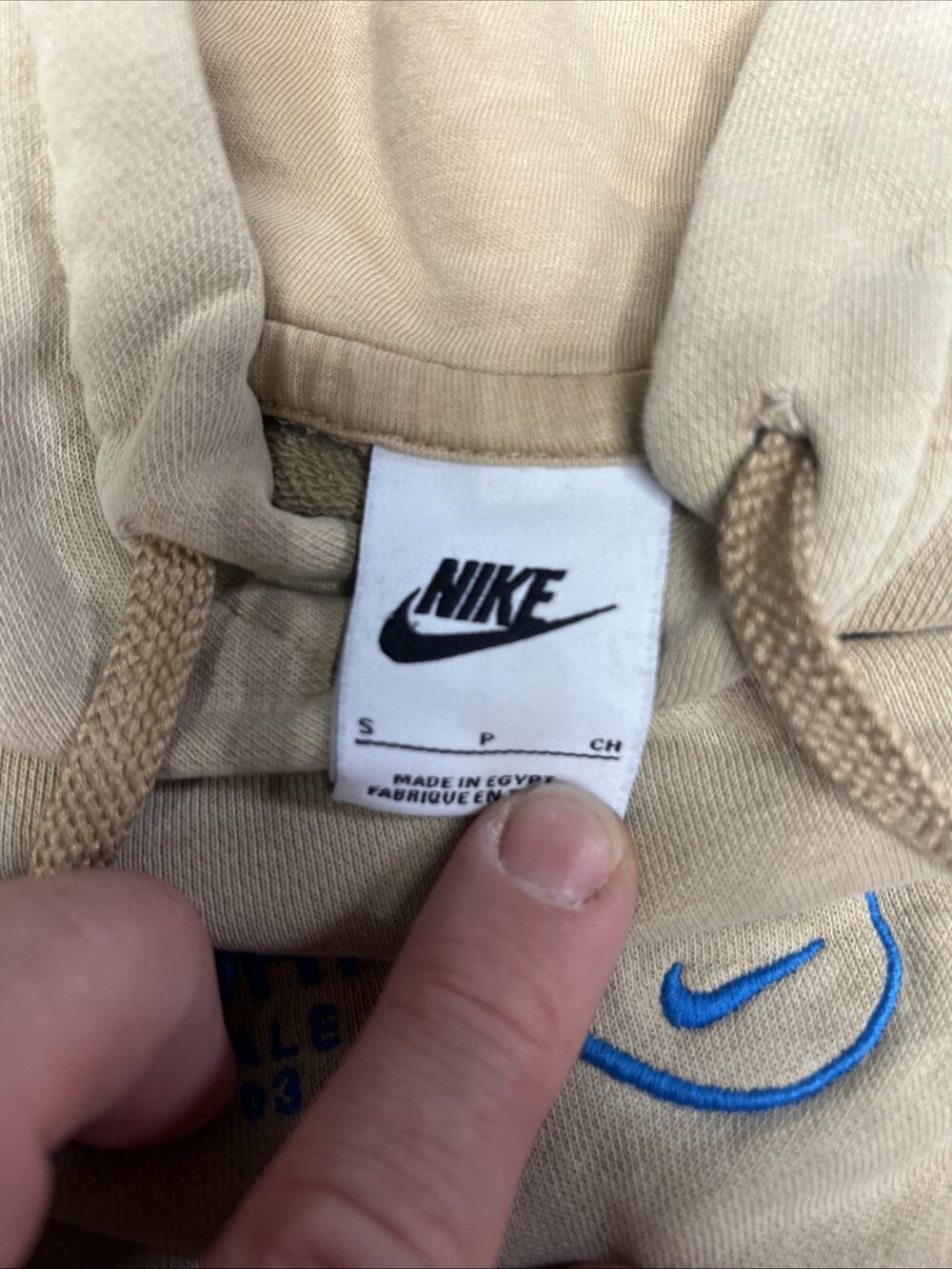 Nike Sports and Sanctuary Club Pullover Hoodie Beige Men's Size Small - Picture 4 of 9